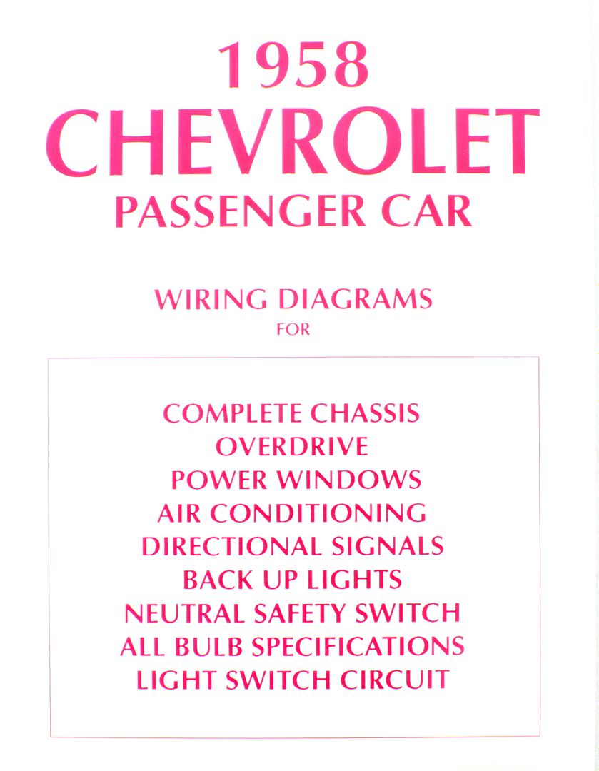 58 Chevy Impala Electrical Wiring Diagram Manual 1958 | eBay